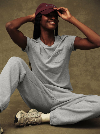 SET ACTIVE MIDWEIGHT SWEATS STAPLE OLD SCHOOL SWEATPANTS - FOG HEATHER GREY