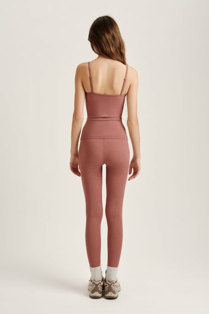 SET ACTIVE SPORTBODY® SPORTY HIGH-RISE LEGGINGS - SEPIA