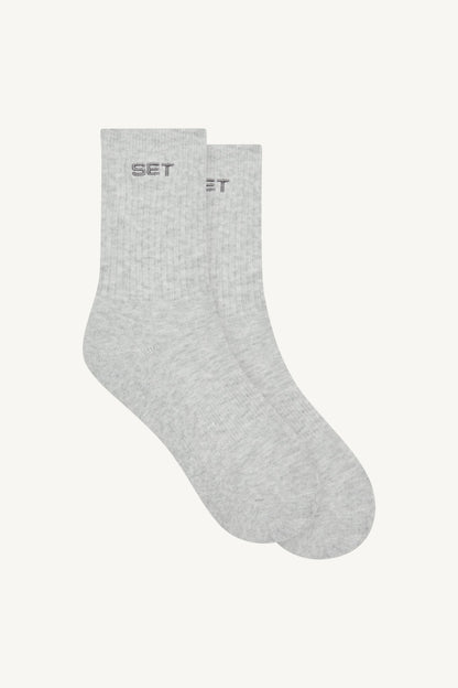SET ACTIVE SET SOCKS (3 PACK) - WHITE/HEATHER GREY/ONYX