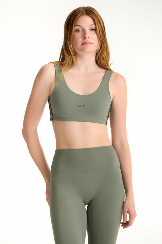 SET ACTIVE SPORTBODY® SPORTY DUO LIFT BRA - KELP