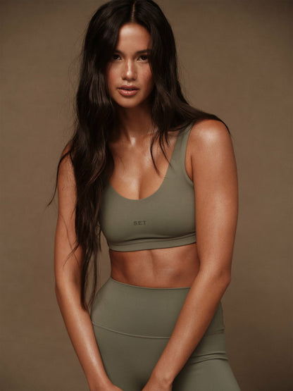 SET ACTIVE SPORTBODY® SPORTY DUO LIFT BRA - KELP