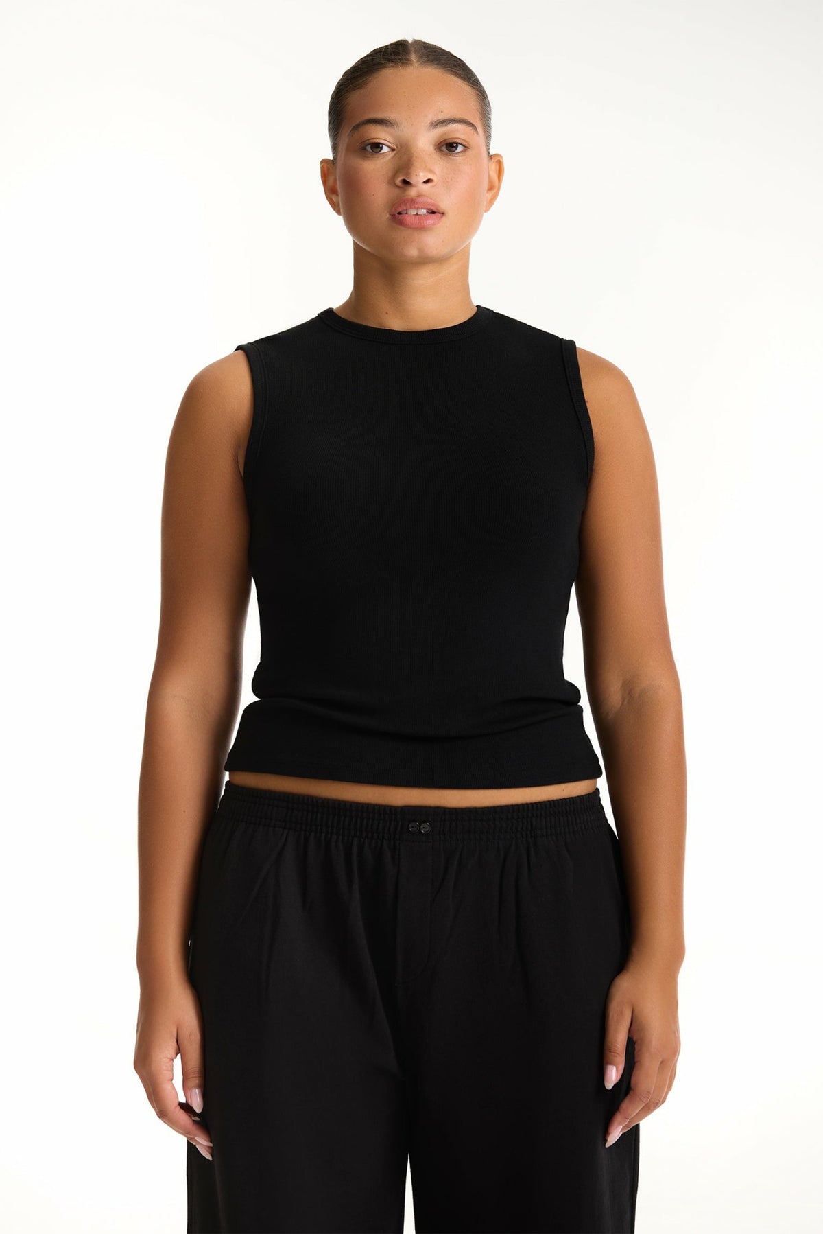 SET ACTIVE RIBBED MODAL BODY MUSCLE TANK - ONYX