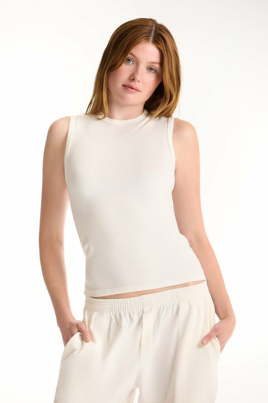 SET ACTIVE RIBBED MODAL BODY MUSCLE TANK - BLANC