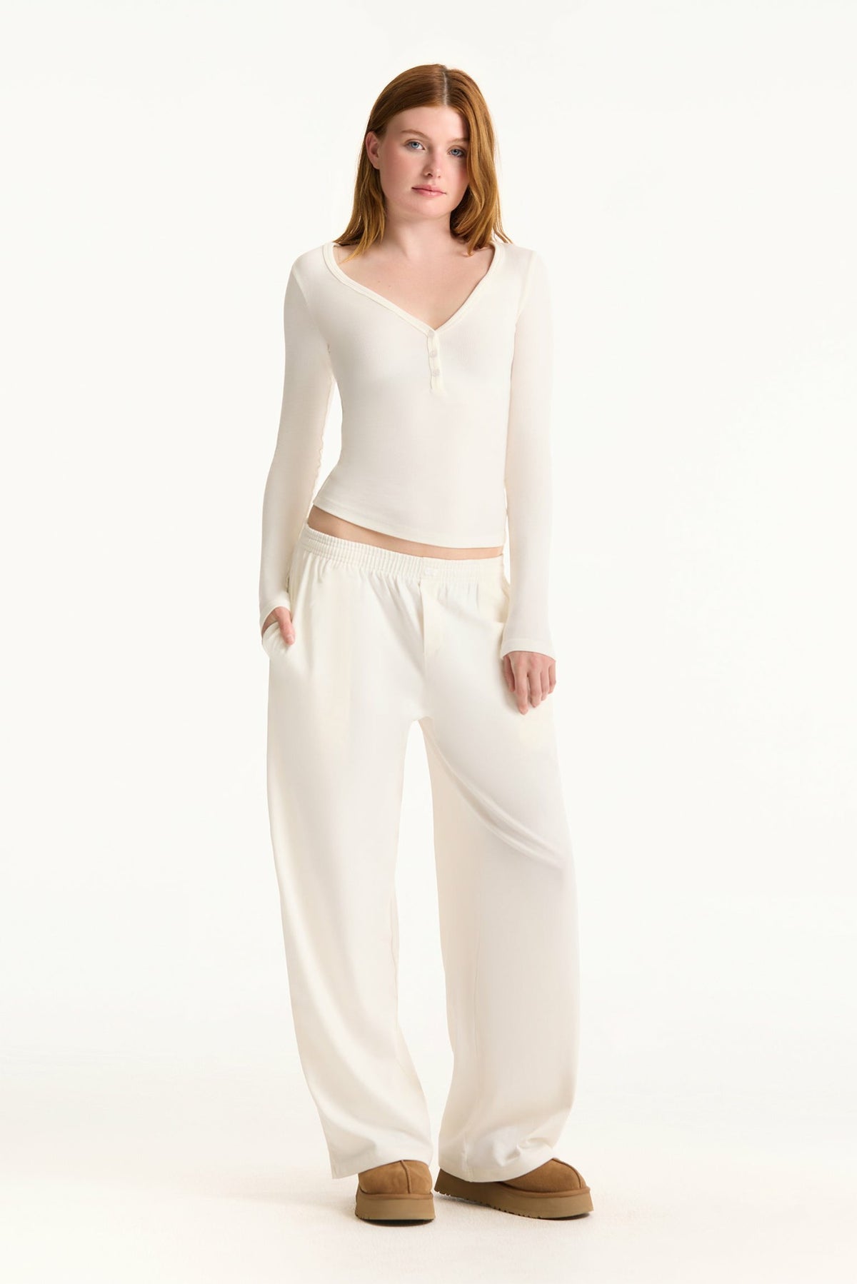 SET ACTIVE HEAVY COTTON EASY BOXER PANTS - BLANC