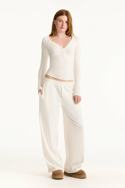 SET ACTIVE HEAVY COTTON EASY BOXER PANTS - BLANC