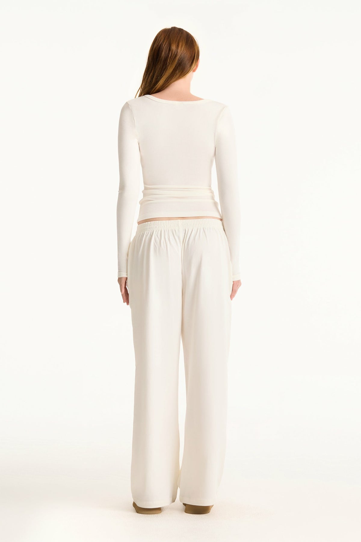 SET ACTIVE RIBBED MODAL BODY HENLEY - BLANC