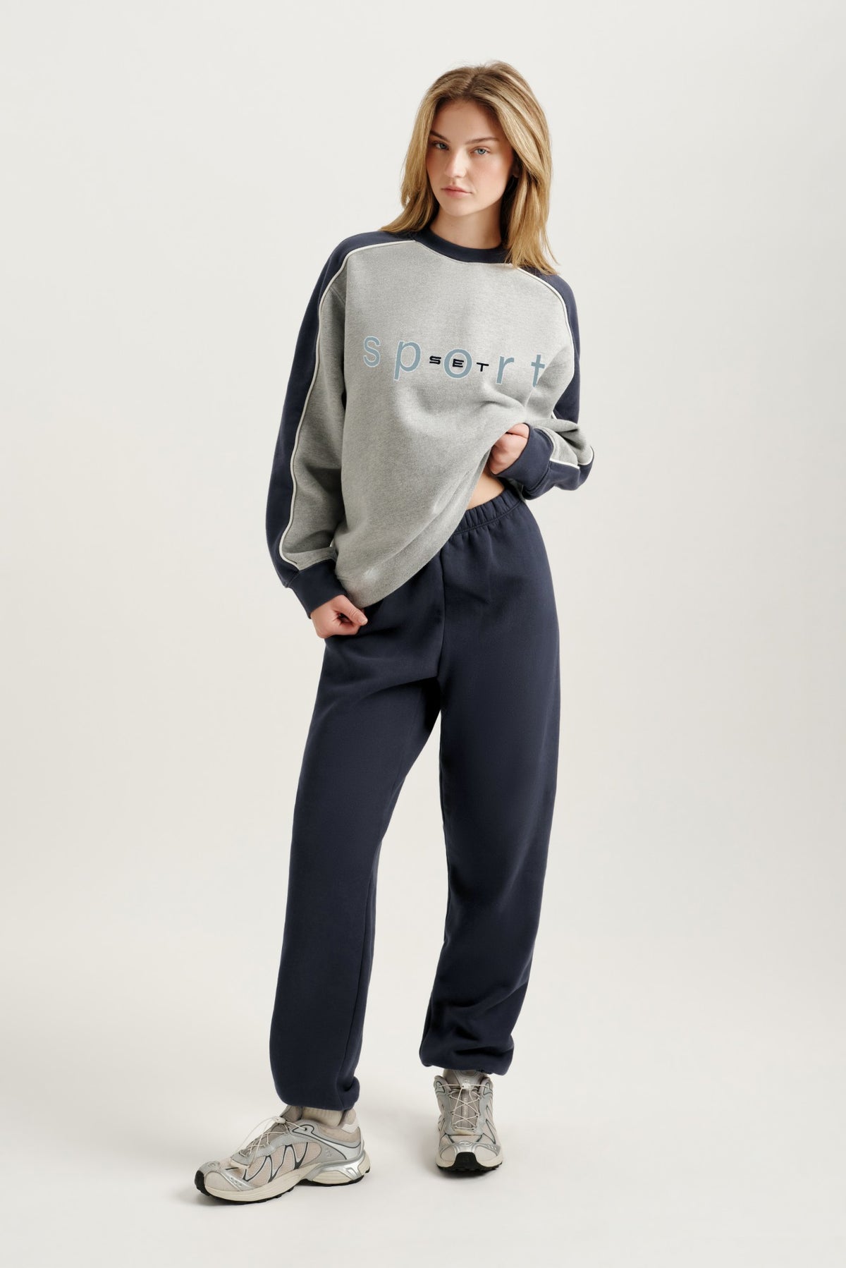 SET ACTIVE MIDWEIGHT SWEATS STAPLE OLD SCHOOL SWEATPANTS - INDIGO