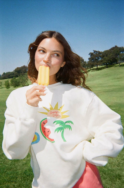 SET ACTIVE MIDWEIGHT SWEATS STAPLE SET SUNNY DAYS CREWNECK - HAVEN