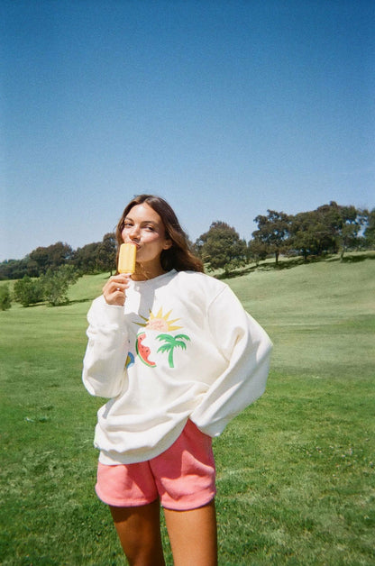 SET ACTIVE MIDWEIGHT SWEATS STAPLE SET SUNNY DAYS CREWNECK - HAVEN