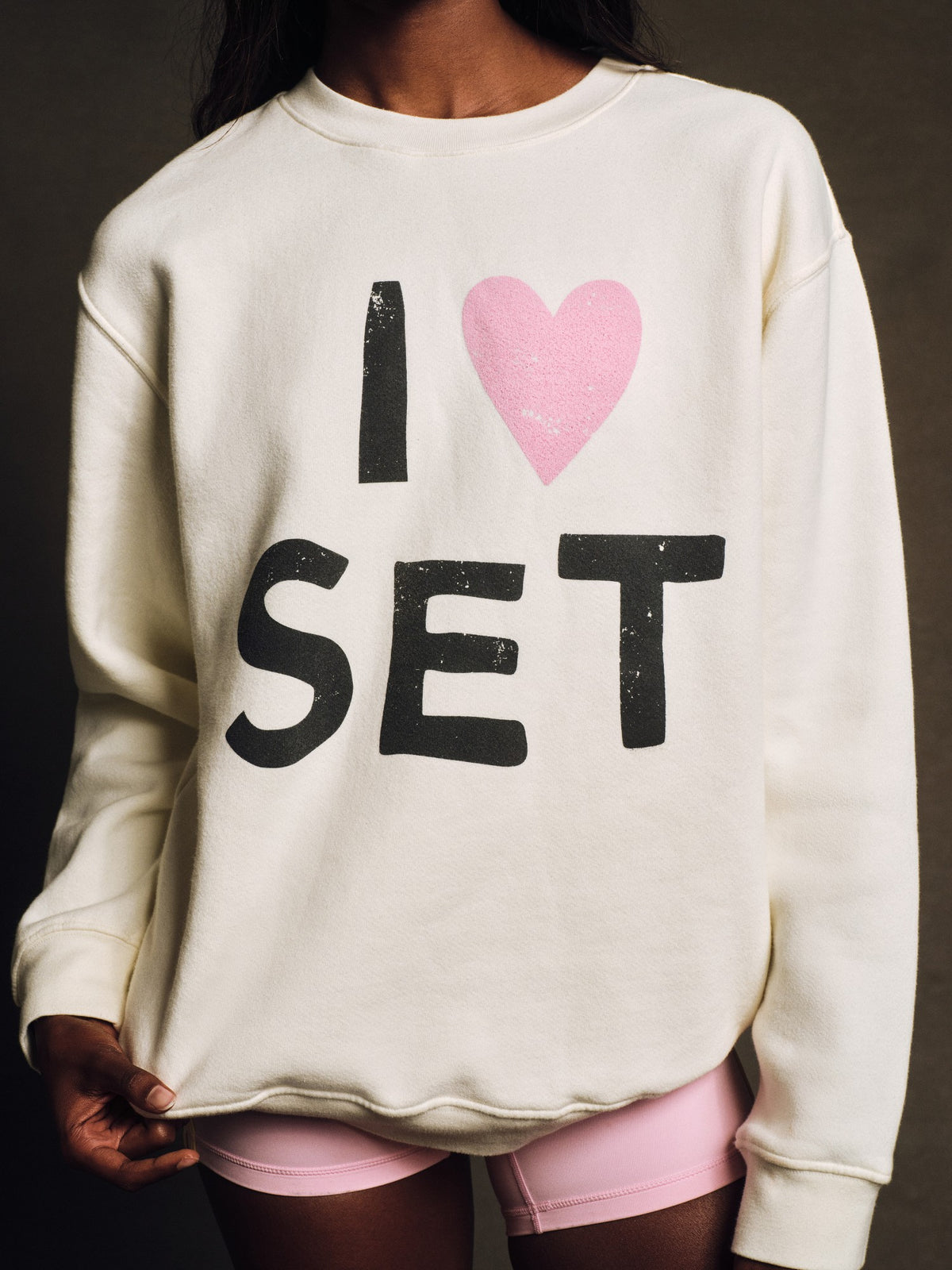 SET ACTIVE MIDWEIGHT SWEATS STAPLE I LOVE SET CREWNECK - ICING