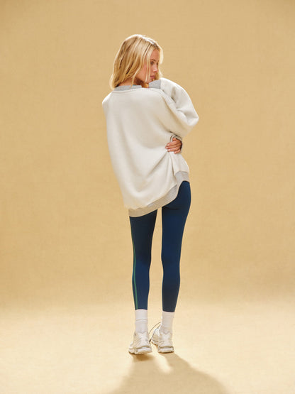 SET ACTIVE MIDWEIGHT SWEATS STAPLE SET REVERSE PALM CREWNECK - FOG HEATHER GREY