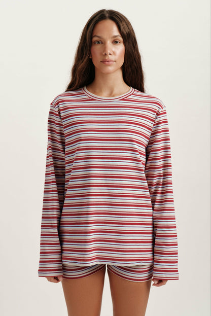 SET ACTIVE STRIPE JERSEY STRIPE OVERSIZED LONG SLEEVE - LYRIC