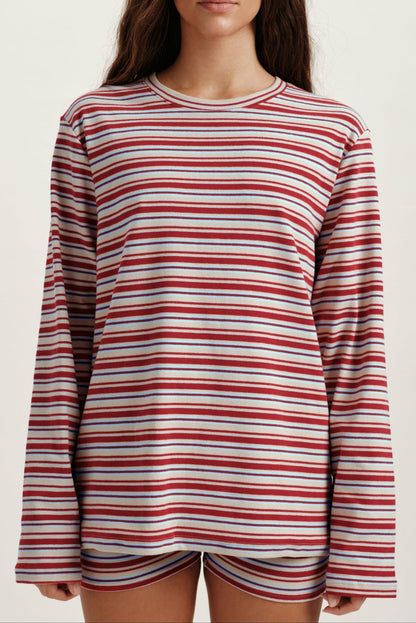 SET ACTIVE STRIPE JERSEY STRIPE OVERSIZED LONG SLEEVE - LYRIC