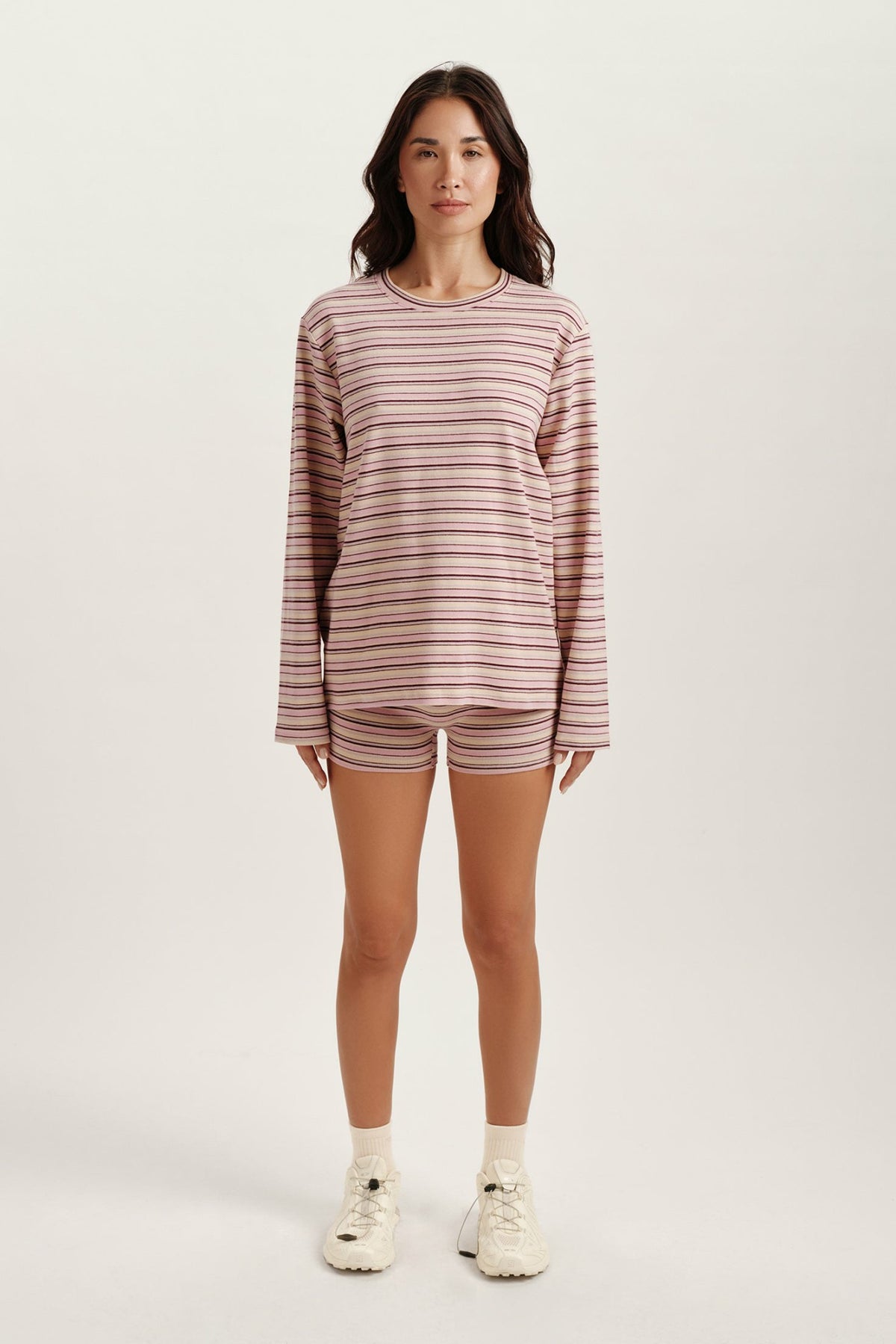 SET ACTIVE STRIPE JERSEY STRIPE OVERSIZED LONG SLEEVE - FLIRT