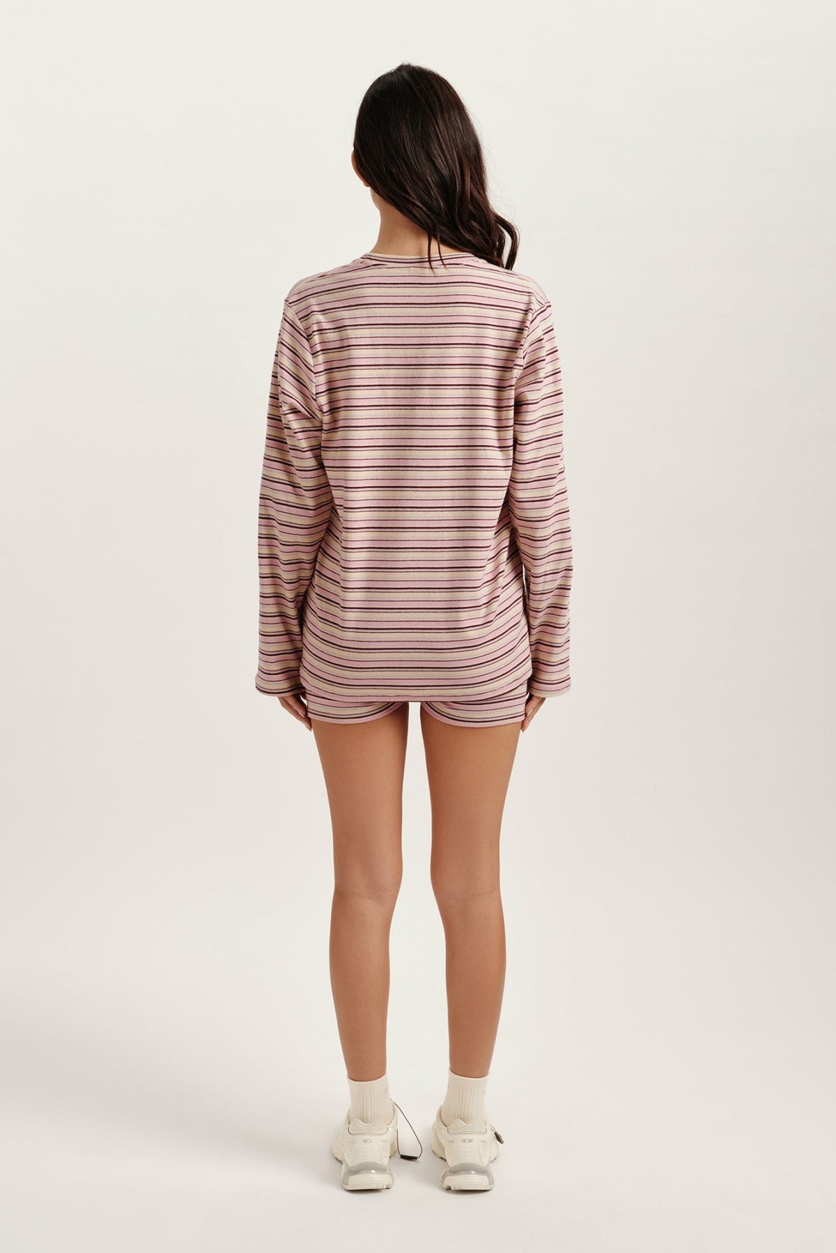 SET ACTIVE STRIPE JERSEY STRIPE SHORTS - FLIRT