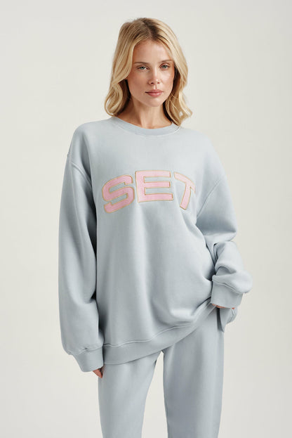 SET ACTIVE MIDWEIGHT SWEATS STAPLE SET CREWNECK - BLUSH