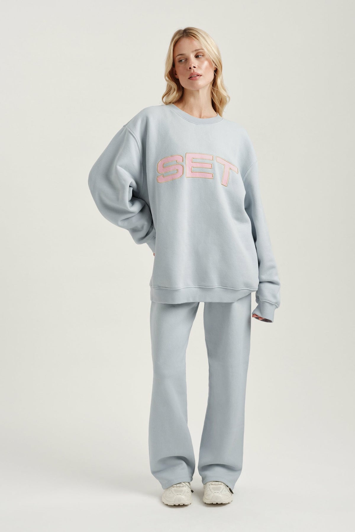 SET ACTIVE MIDWEIGHT SWEATS STAPLE SET CREWNECK - BLUSH