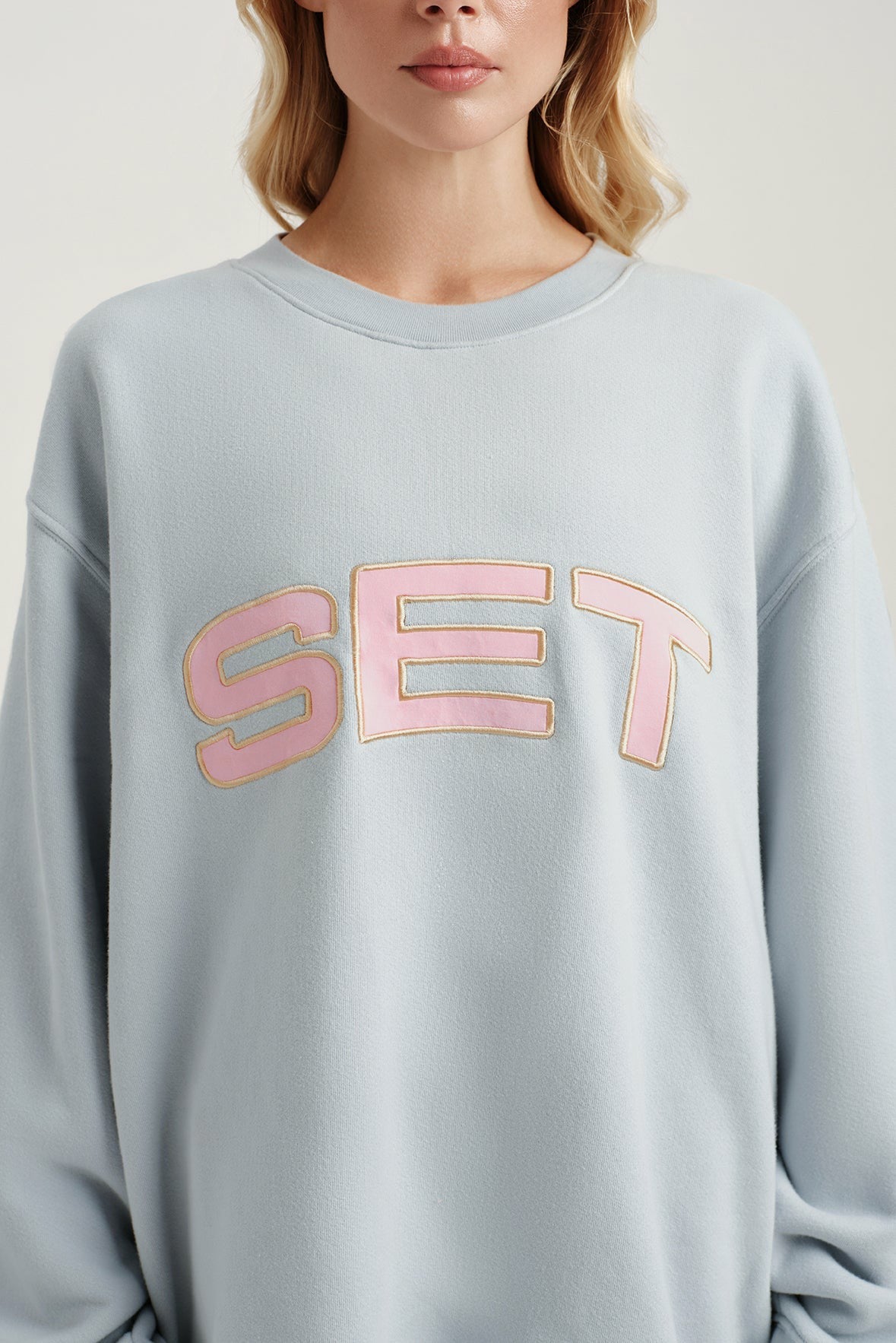 SET ACTIVE MIDWEIGHT SWEATS STAPLE SET CREWNECK - BLUSH