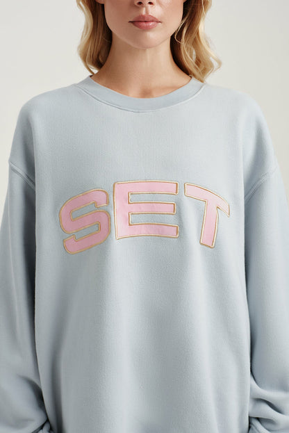 SET ACTIVE MIDWEIGHT SWEATS STAPLE SET CREWNECK - BLUSH