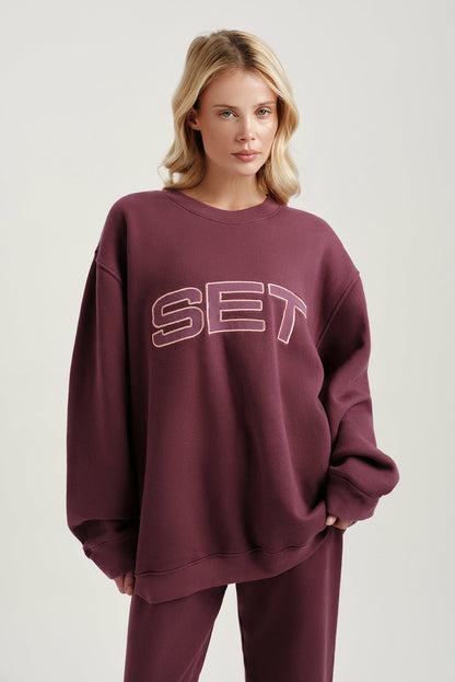 SET ACTIVE MIDWEIGHT SWEATS STAPLE SET CREWNECK - ROSEBUD