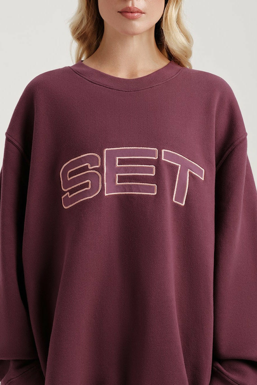 SET ACTIVE MIDWEIGHT SWEATS STAPLE SET CREWNECK - ROSEBUD