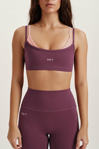 SET ACTIVE BREATHE 1.0 LAYERED MOVE BRA - ROSEBUD