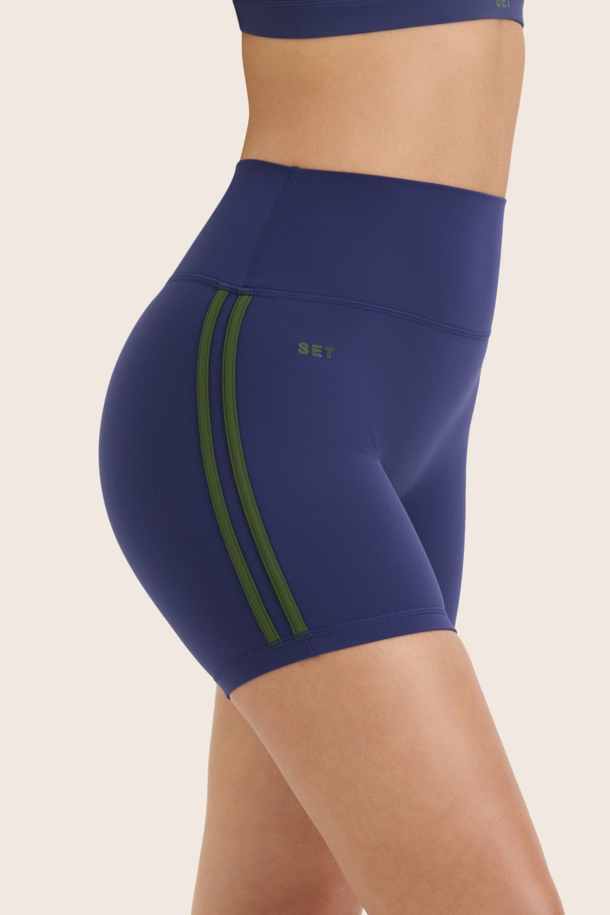 SET ACTIVE SPORTBODY® SPORTY DUO STRIPE SHORTS - LAKE