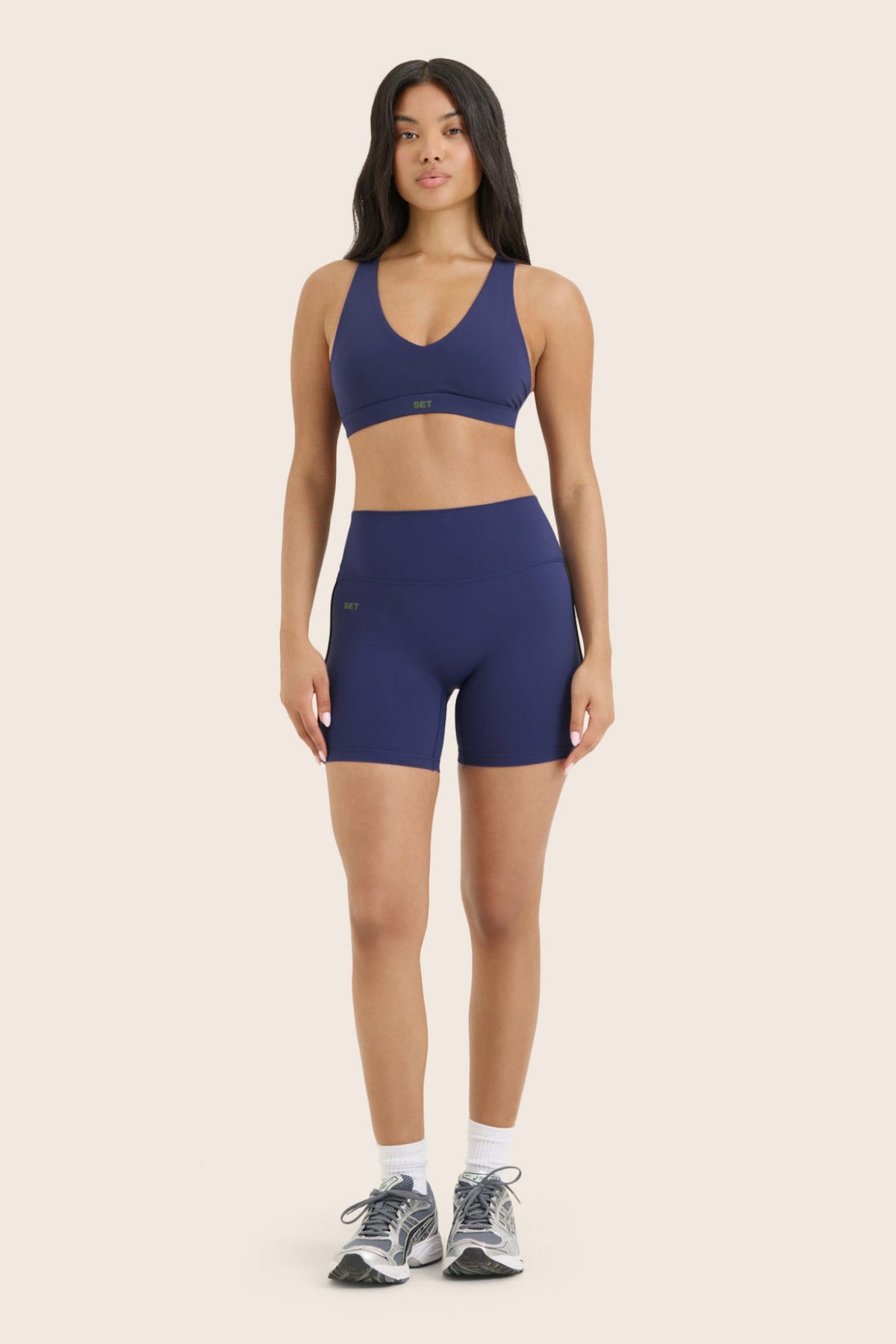 SET ACTIVE SPORTBODY® SPORTY DUO STRIPE SHORTS - LAKE