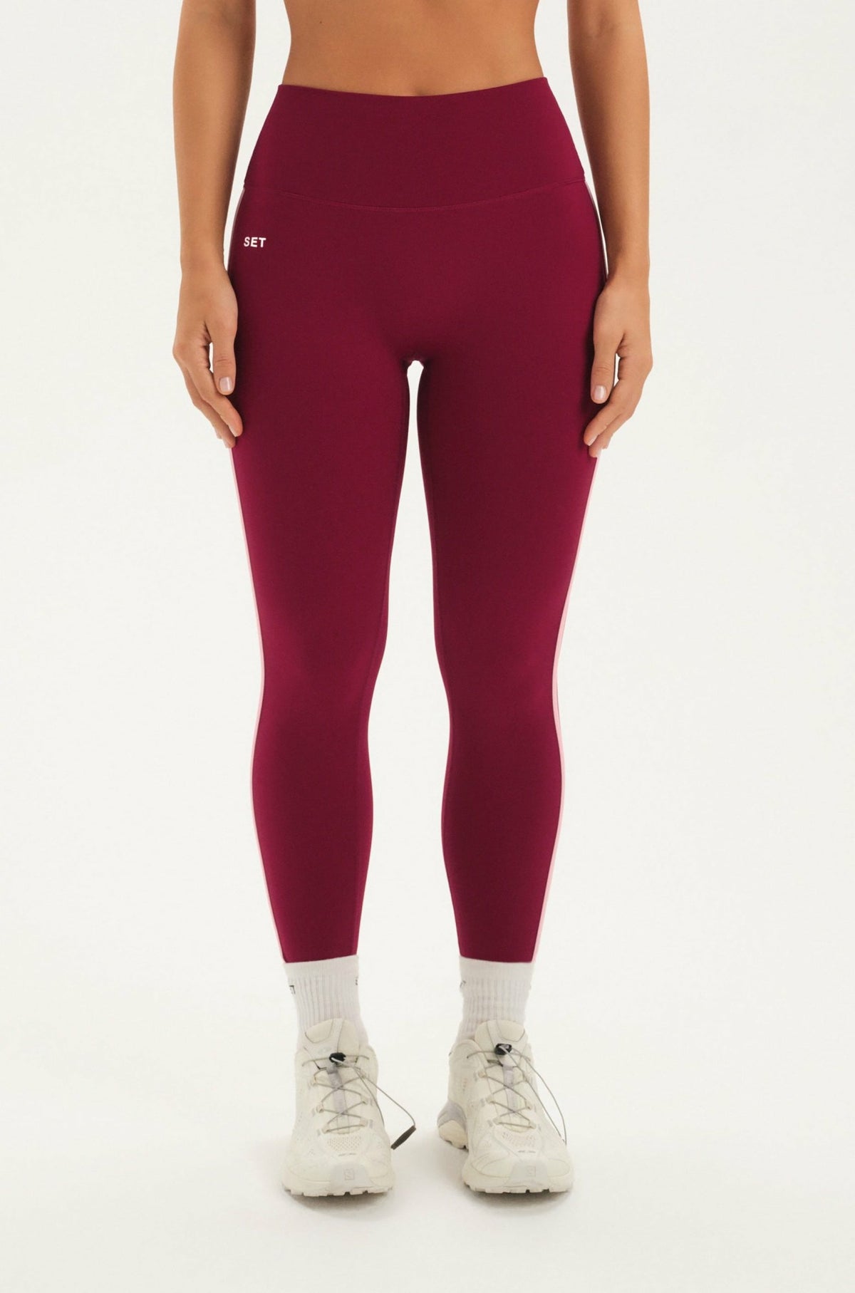 SET ACTIVE SPORTBODY® SPORTY STRIPE LEGGINGS - ROSA