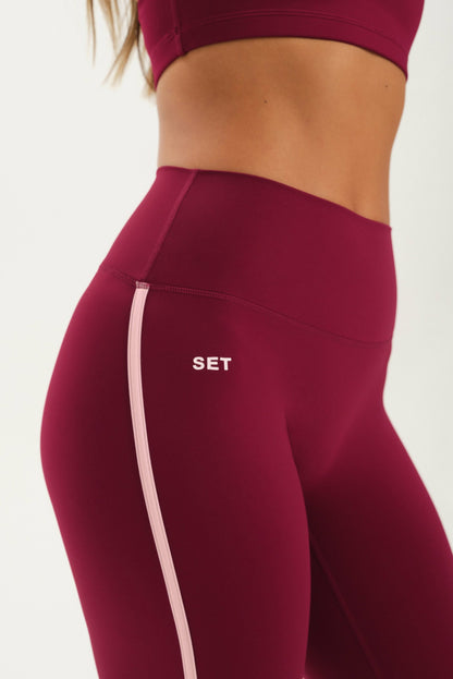 SET ACTIVE SPORTBODY® SPORTY STRIPE LEGGINGS - ROSA