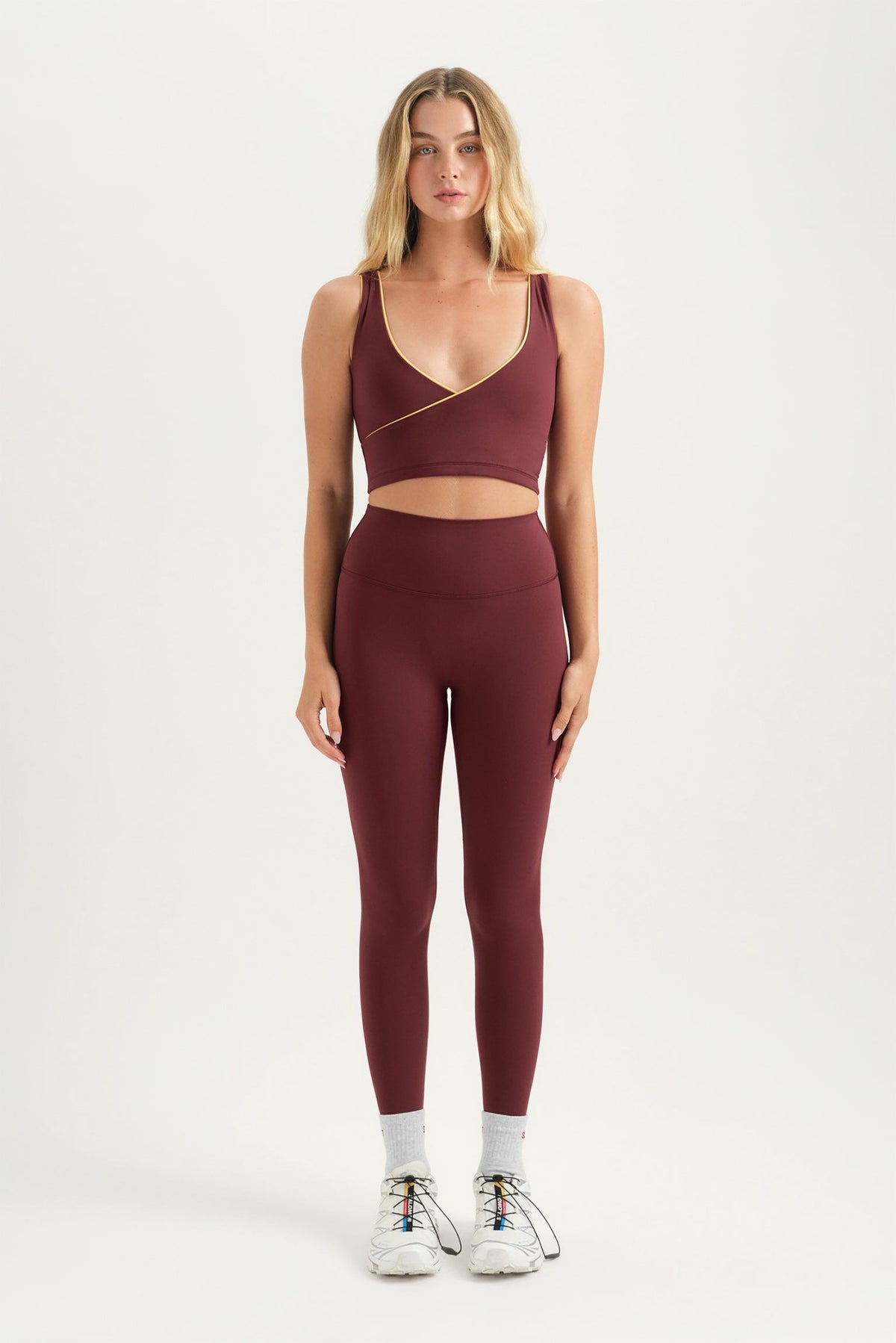 SET ACTIVE BREATHE 1.0 CONTRAST WRAP TANK - SAHARA