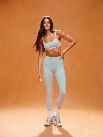 SET ACTIVE SPORTBODY® SPORTY CONTRAST DOUBLE STRAP BRA - TROPICS
