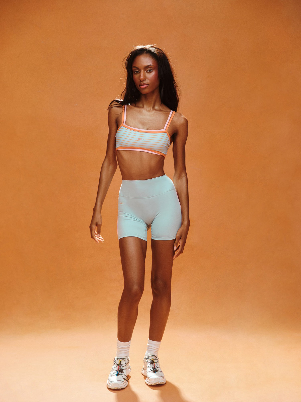 SET ACTIVE SPORTBODY® SPORTY STRIPE STRAP BRA - TROPICS
