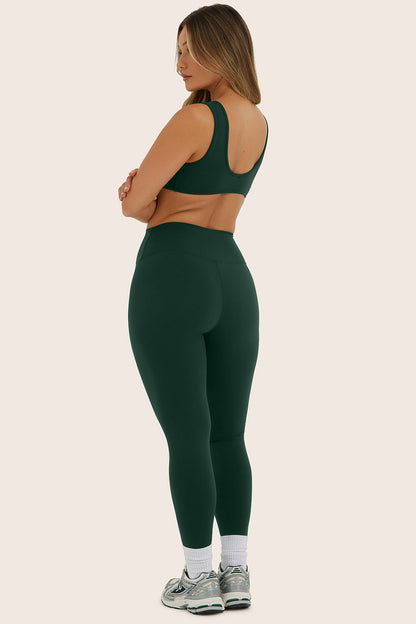 SET ACTIVE SPORTBODY® SPORTY MID-RISE LEGGINGS - BEETLE