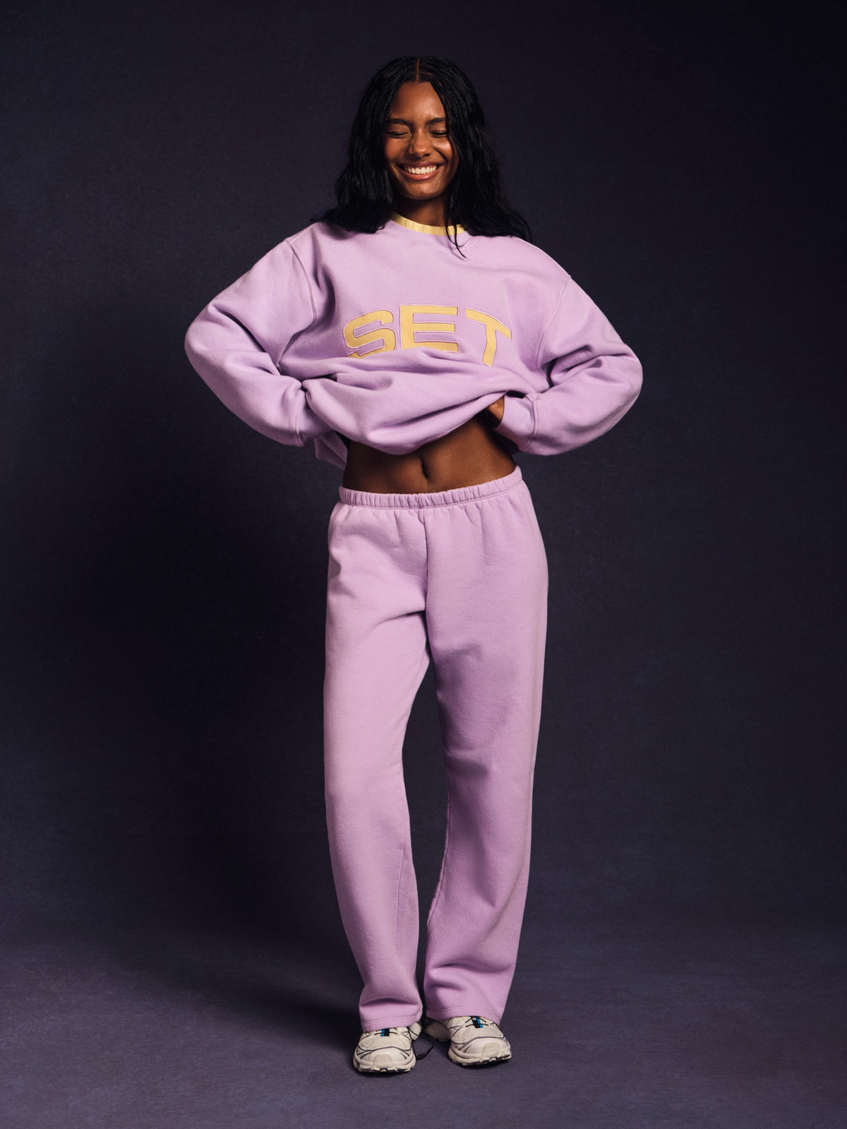 SET ACTIVE MIDWEIGHT SWEATS STAPLE STRAIGHT LEG SWEATPANTS - BUTTERCREAM