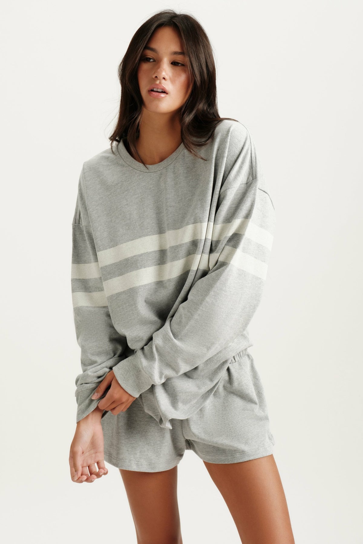 SET ACTIVE HEAVY COTTON EASY STRIPE LONG SLEEVE - WORN