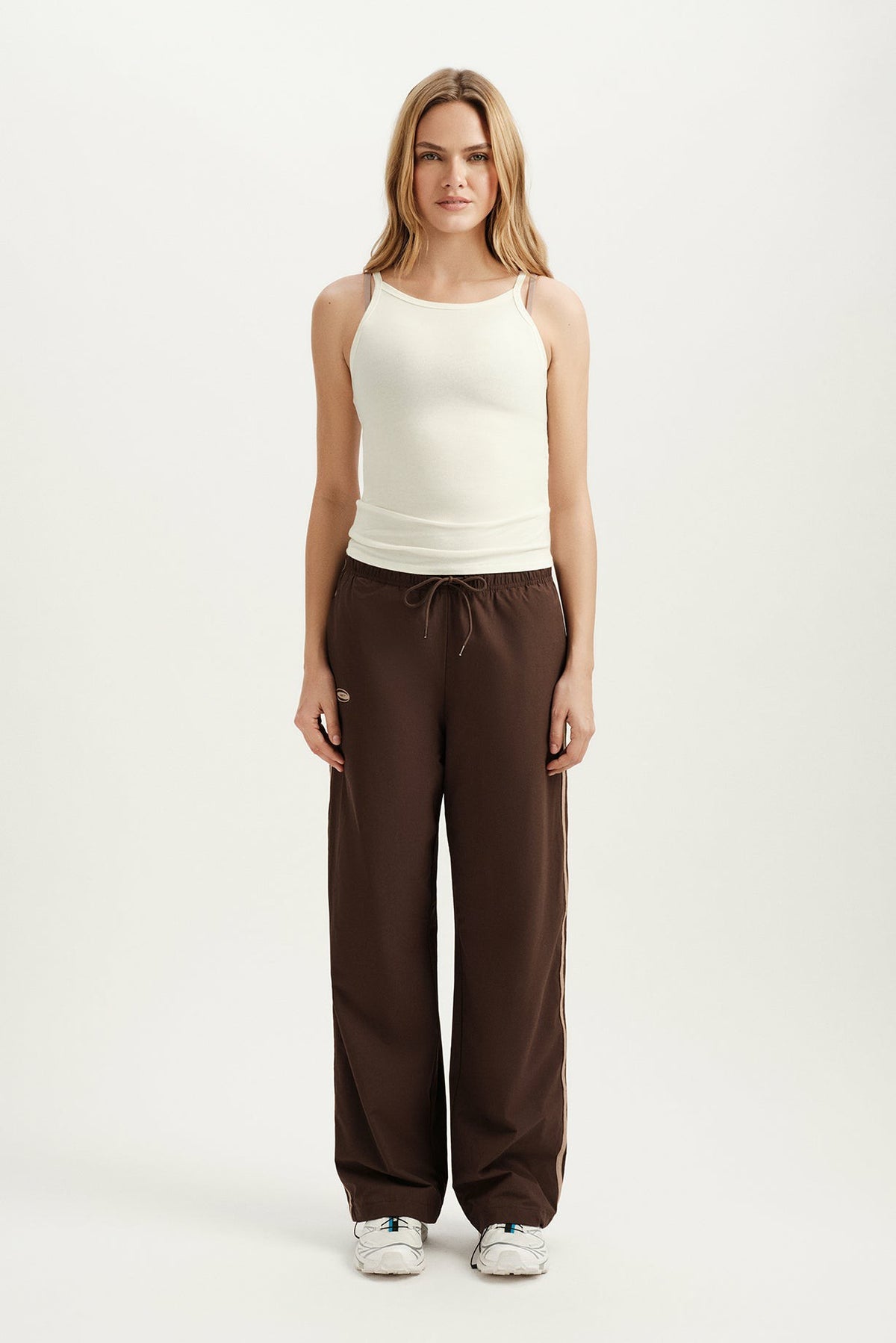 SET ACTIVE STRETCH COTTON LAYER COLLAR TANK - DUST