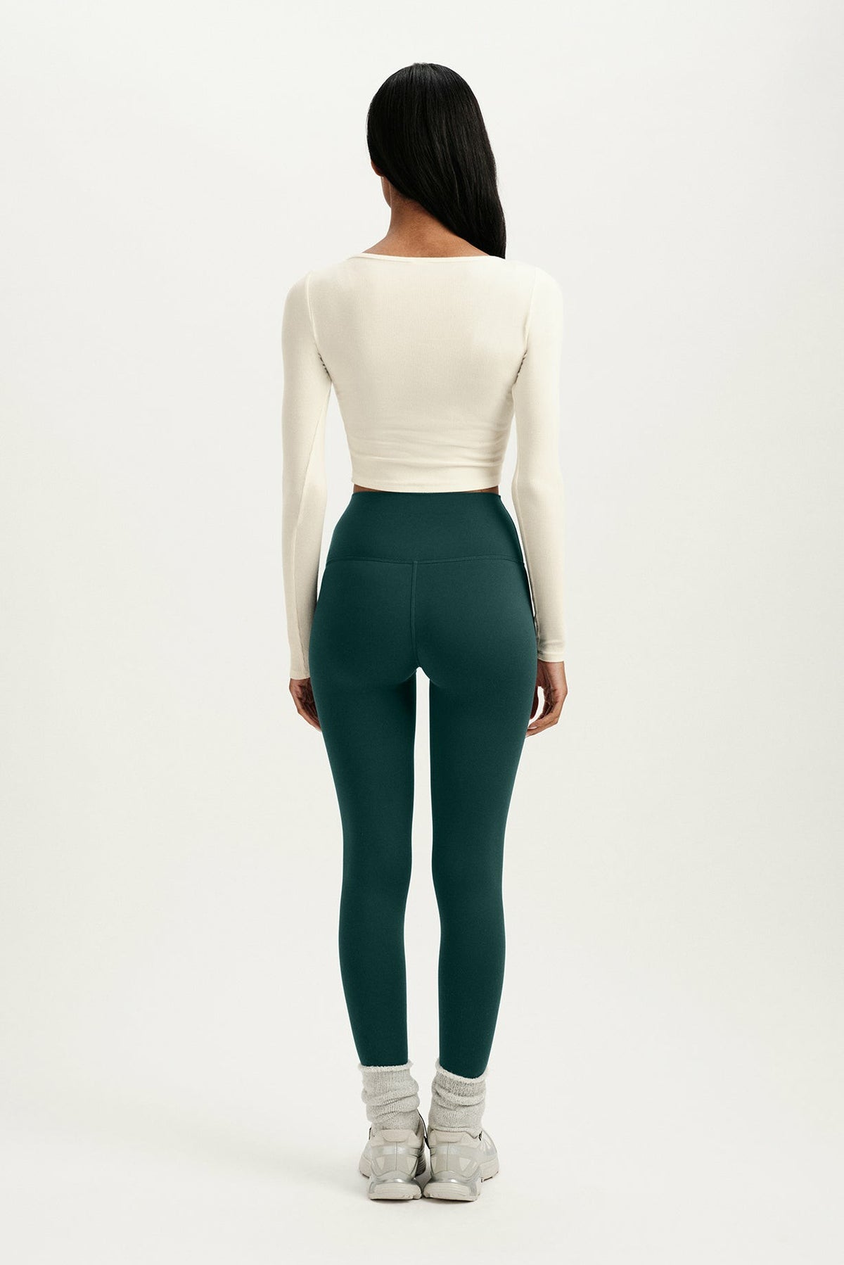 SET ACTIVE RIBBED MODAL BODY SQUARENECK LONG SLEEVE - DUST