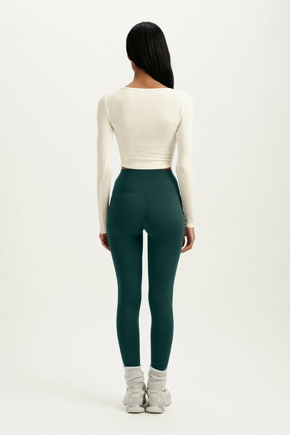 SET ACTIVE RIBBED MODAL BODY SQUARENECK LONG SLEEVE - DUST
