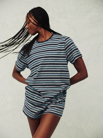 SET ACTIVE HEAVY COTTON EASY STRIPE SHORTS - WASHED