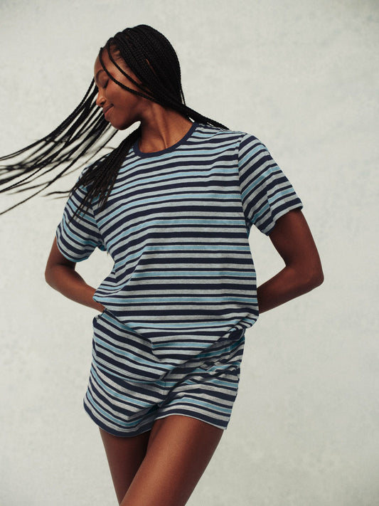 SET ACTIVE HEAVY COTTON EASY STRIPE SHORTS - WASHED