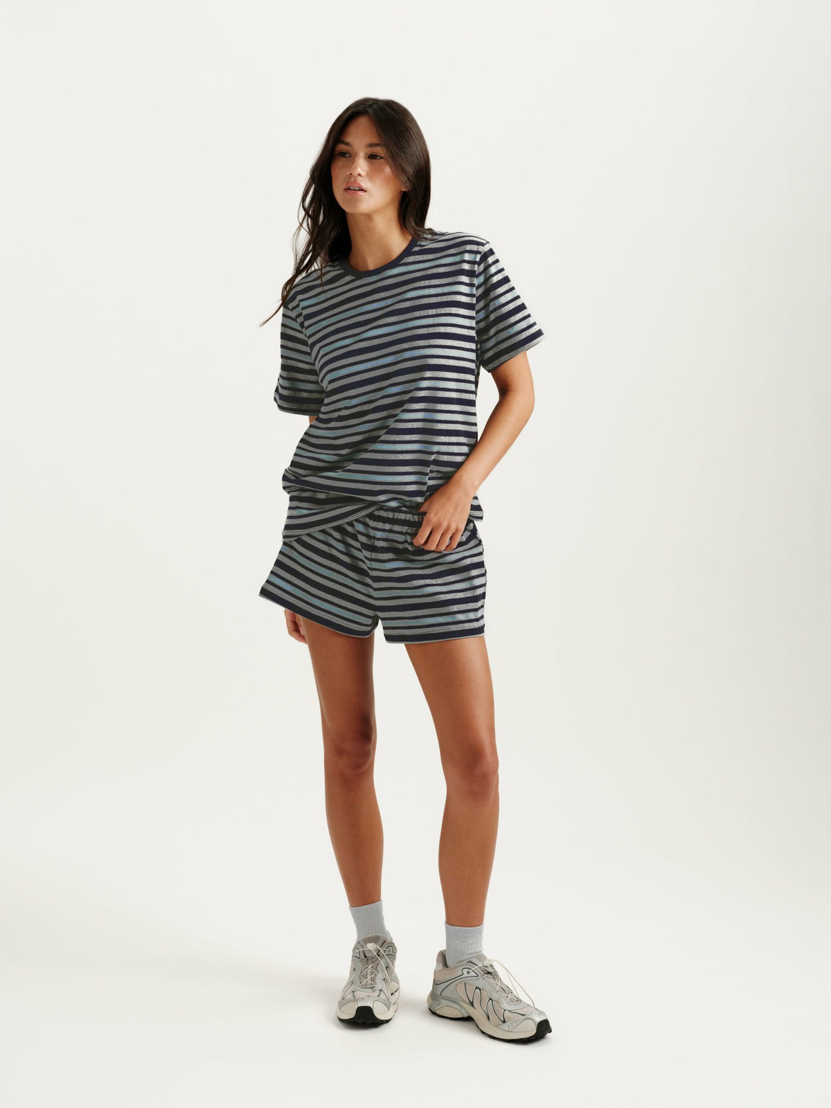 SET ACTIVE HEAVY COTTON EASY STRIPE SHORTS - WASHED