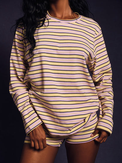SET ACTIVE STRIPE JERSEY STRIPE OVERSIZED LONG SLEEVE - STREAMER
