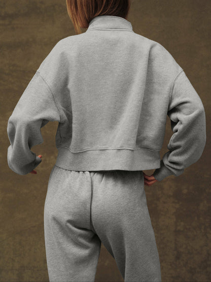 SET ACTIVE MIDWEIGHT SWEATS STAPLE STRAIGHT LEG SWEATPANTS - FOG HEATHER GREY
