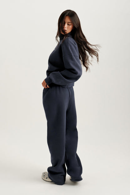 SET ACTIVE MIDWEIGHT SWEATS STAPLE SET FUNNEL ZIP - INDIGO
