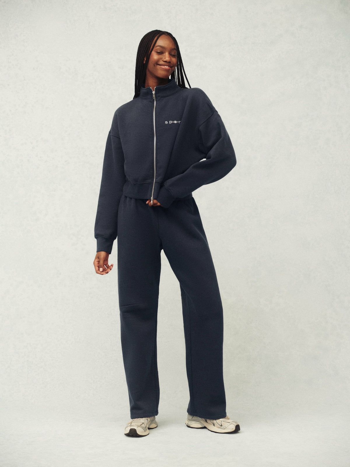 SET ACTIVE MIDWEIGHT SWEATS STAPLE STRAIGHT LEG SWEATPANTS - INDIGO