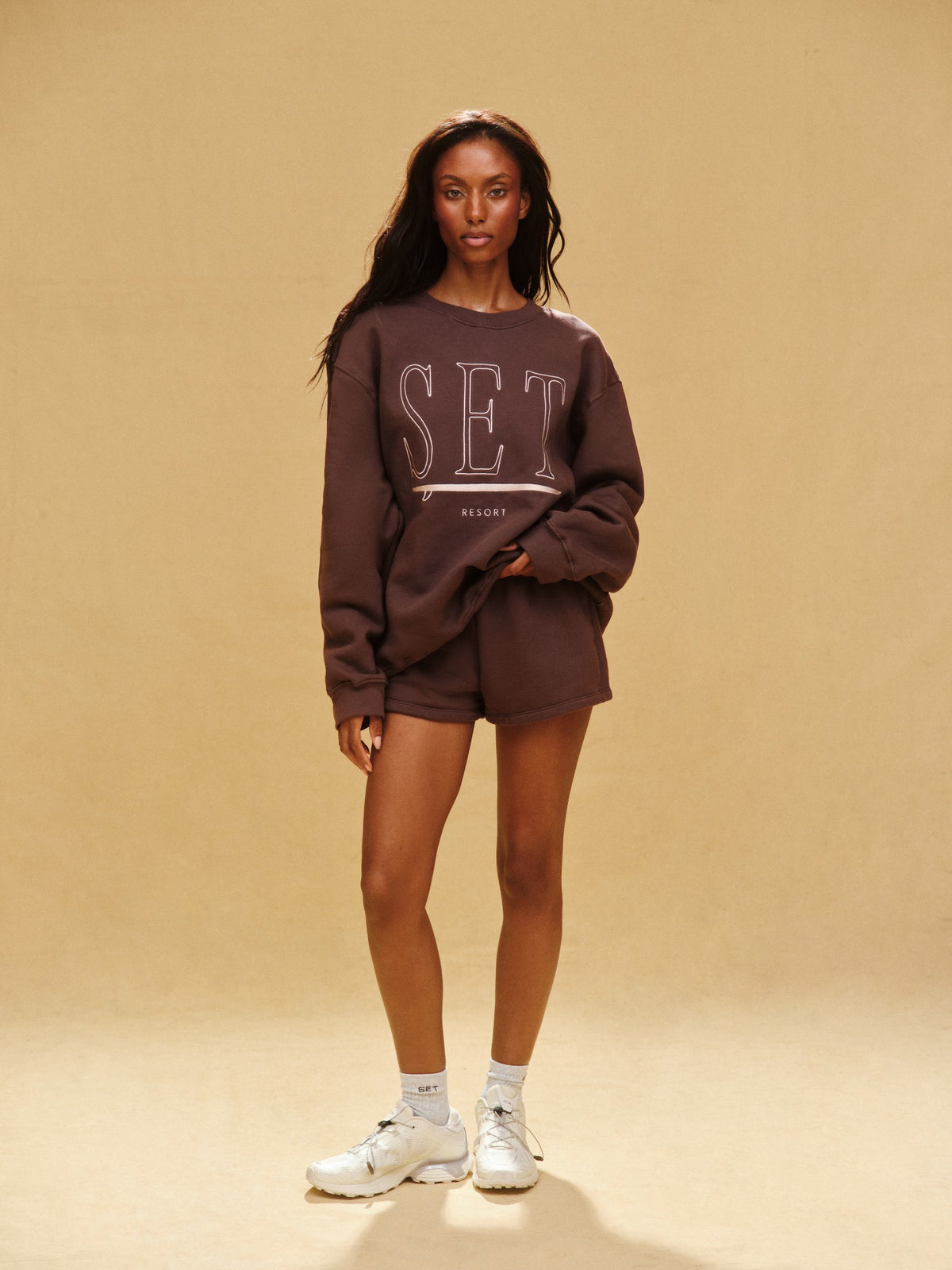 SET ACTIVE MIDWEIGHT SWEATS STAPLE SET RESORT CREWNECK - SHORELINE