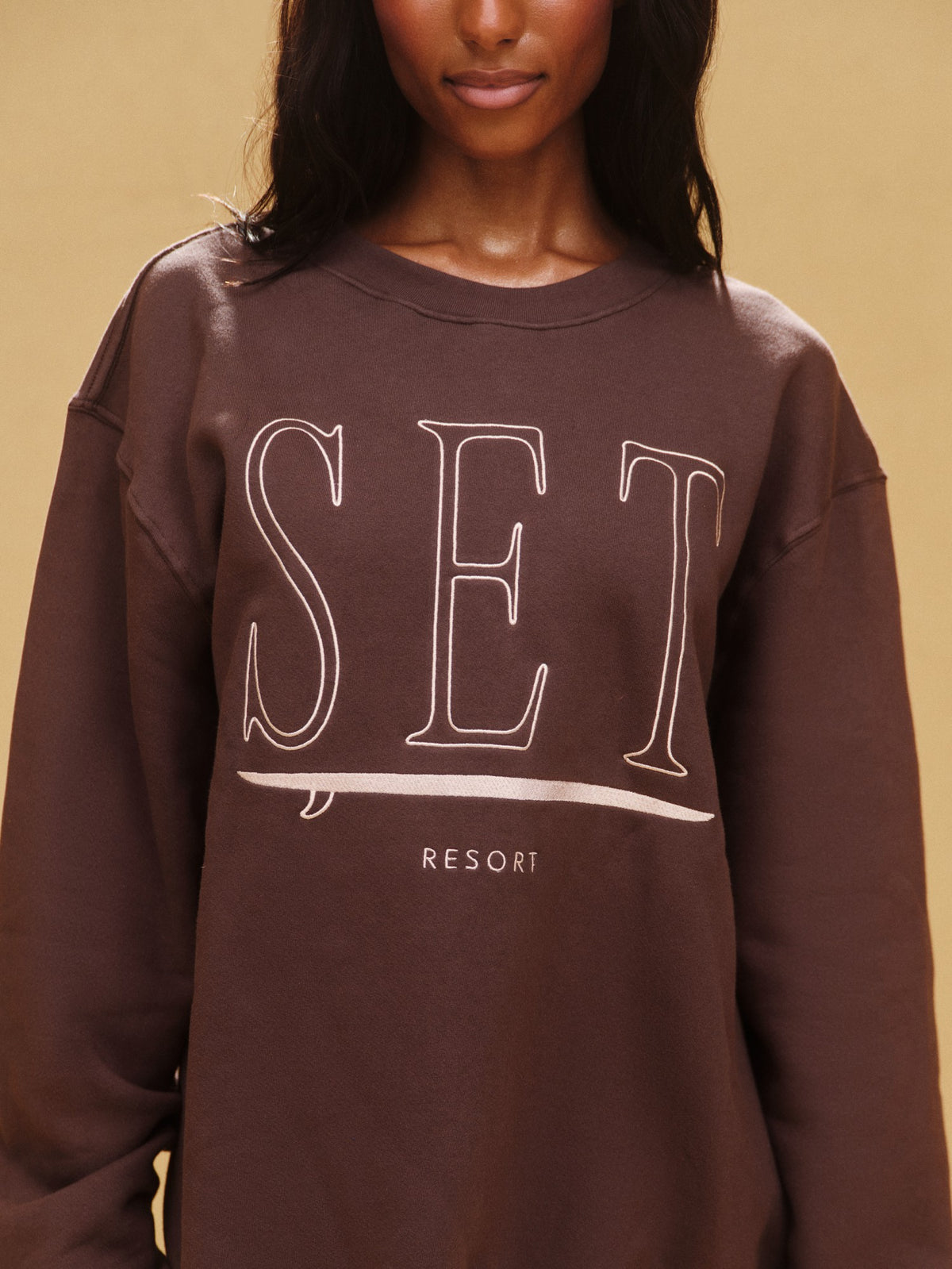 SET ACTIVE MIDWEIGHT SWEATS STAPLE SET RESORT CREWNECK - SHORELINE