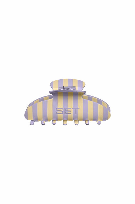 SET ACTIVE SET STRIPE CLAW CLIP - BUTTERCREAM