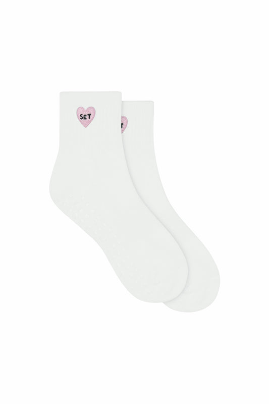 SET ACTIVE I LOVE SET GRIP SHORTY SOCKS - ICING